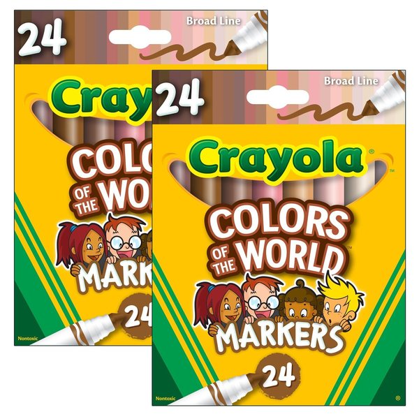 Crayola Colors of the World Markers, Broad Line, 24 Colors Per Set, 48PK 587802